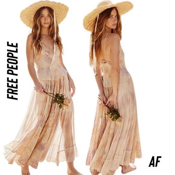FREE PEOPLE WASHED ASHORE MAXI DRESS NWT SMALL - Picture 1 of 11